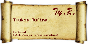 Tyukos Rufina névjegykártya